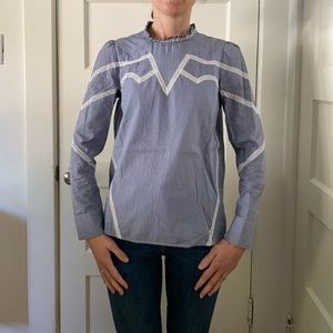 Sandro blue shirt with lace